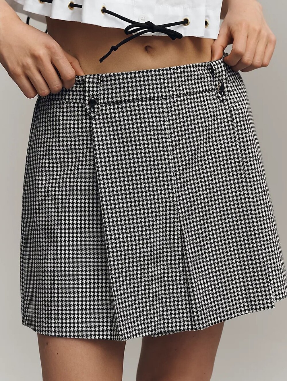Anthropologie Maeve Menswear Style Pleated Skort Women's Sz 14 Preppy Old Money